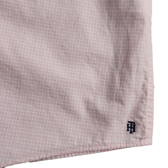 3/$20 Tommy Hilfiger Ithaca Pink Square Print Button-Up Shirt - Picture 6 of 9
